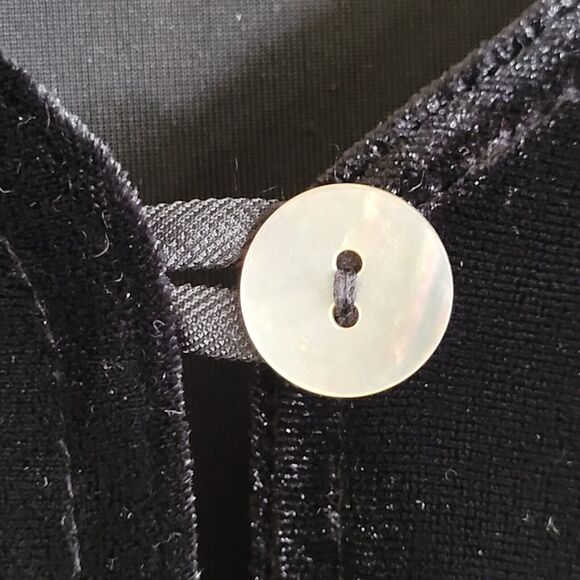 Vintage ROBBIE BEE Velvet One Button Cardigan Sz L Long Sleeve Cropped Velour - Picture 7 of 10